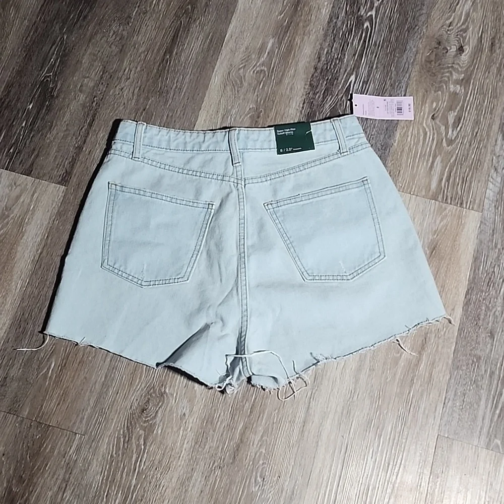 Wild Fable Highest Rise Cheeky Denim Shorts- light wash distressed